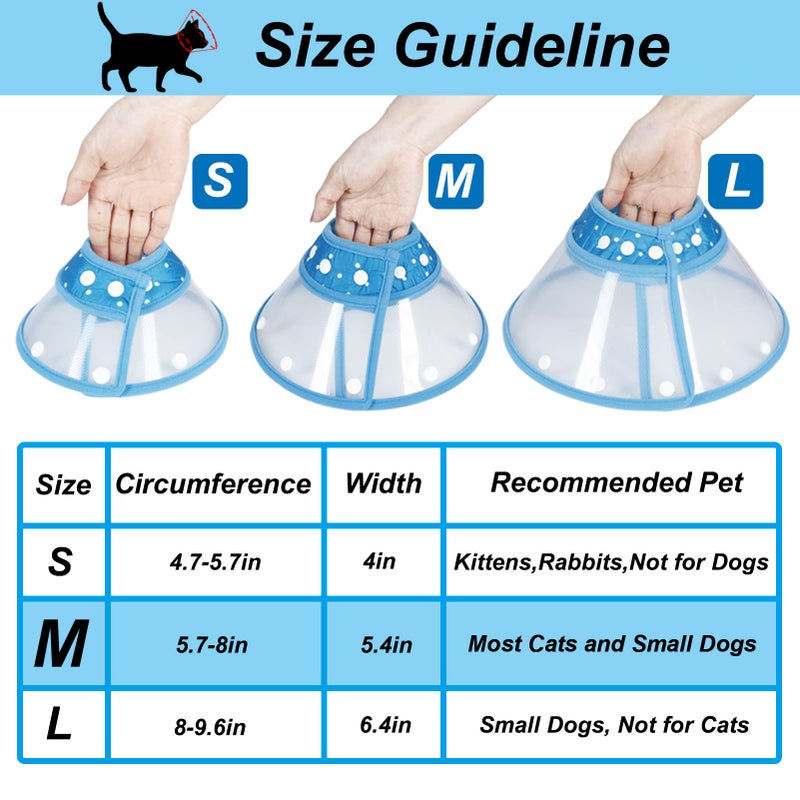 Vivifying Dog Cones for Small Dogs, Adjustable 5.7-8in Pet Cone, Lightweight Recovery Elizabethan Collar for Cats, Puppies and Mini Dogs (Blue) - Image 4